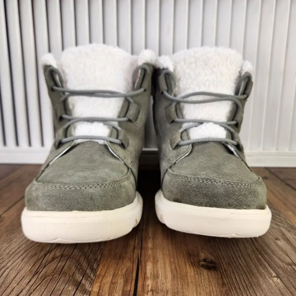 Sorel Explorer II Carnival Cozy Waterproof Boots Womens Sz 8.5 Green Suede Ankle